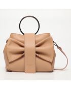 Handtasche Alix aus nudefarbenem Leder - 25x20x10cm