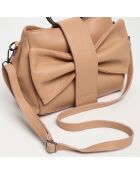 Handtasche Alix aus nudefarbenem Leder - 25x20x10cm