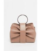 Handtasche Alix aus nudefarbenem Leder - 25x20x10cm