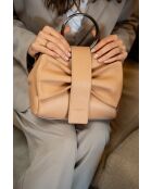 Handtasche Alix aus nudefarbenem Leder - 25x20x10cm