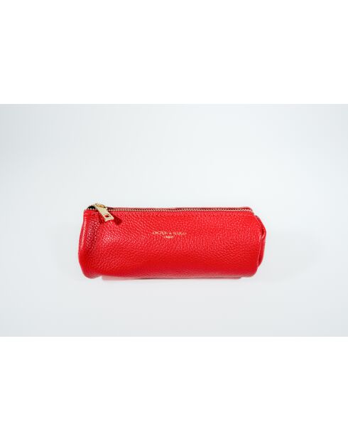 Pochette en cuir Laya rouge - 20x10x3cm