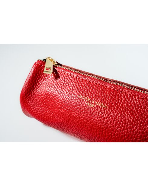Pochette en cuir Laya rouge - 20x10x3cm
