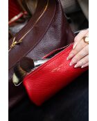 Pochette en cuir Laya rouge - 20x10x3cm