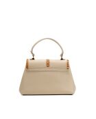 Rania leren schoudertas beige/camel - 28x20x10cm