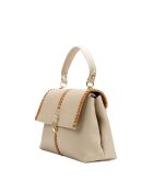 Rania leren schoudertas beige/camel - 28x20x10cm
