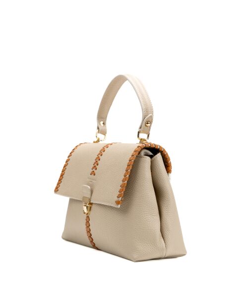 Bandolera de piel Rania beige/camel - 28x20x10cm
