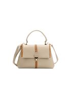 Rania leren schoudertas beige/camel - 28x20x10cm