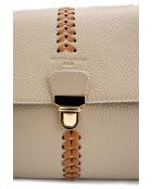 Rania leren schoudertas beige/camel - 28x20x10cm