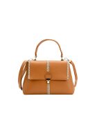 Rania leren schoudertas camel/beige - 28x20x10cm