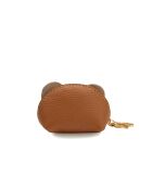 Jim portemonnee van kameel/gebroken wit leer - 10x7x5cm