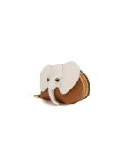 Jim portemonnee van kameel/gebroken wit leer - 10x7x5cm