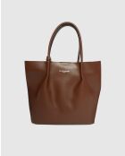 Handtasche aus Lava Mokka-Leder - 32x32x10cm