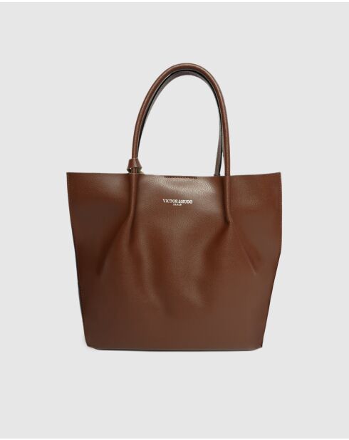 Handtasche aus Lava Mokka-Leder - 32x32x10cm