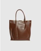 Handtasche aus Lava Mokka-Leder - 32x32x10cm
