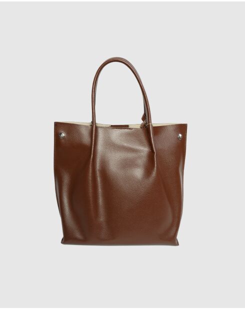 Handtasche aus Lava Mokka-Leder - 32x32x10cm