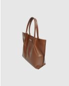 Handtasche aus Lava Mokka-Leder - 32x32x10cm