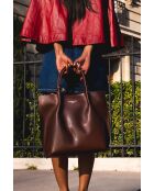 Handtasche aus Lava Mokka-Leder - 32x32x10cm