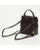 Elena aubergine leren handtas - 20x21x 12cm