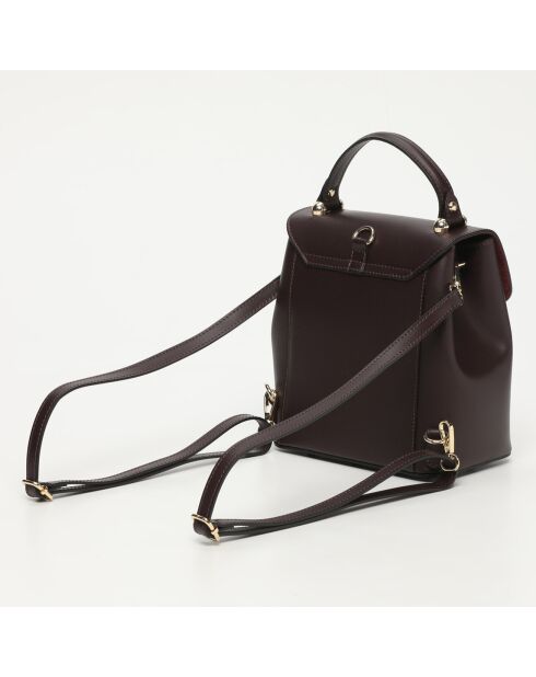 Elena aubergine leren handtas - 20x21x 12cm