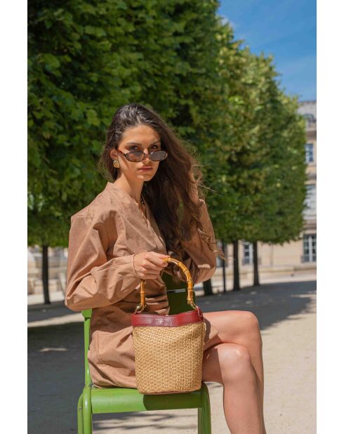 Borsa a tracolla Talin in pelle bordeaux - 25x24x17,5cm