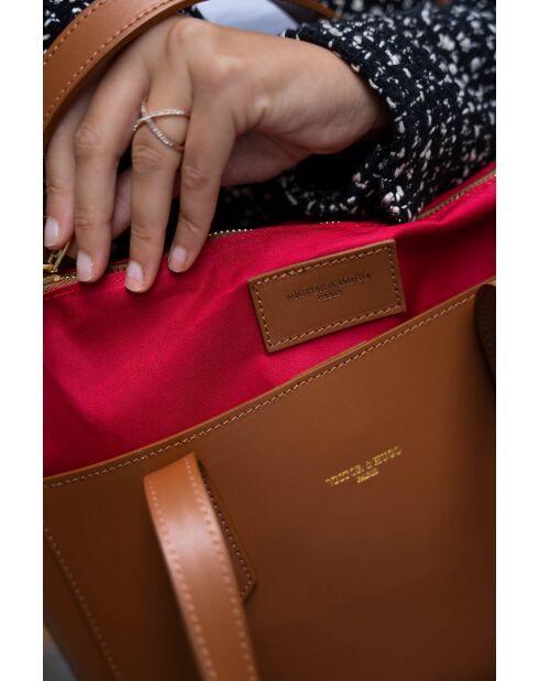 Mutige Handtasche aus Kamelleder - 32x40x13cm