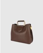 Biana Mokka-Lederhandtasche - 29x25x13,5 cm