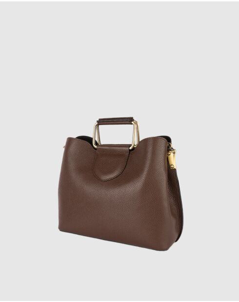 Biana Mokka-Lederhandtasche - 29x25x13,5 cm