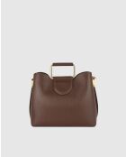 Biana Mokka-Lederhandtasche - 29x25x13,5 cm