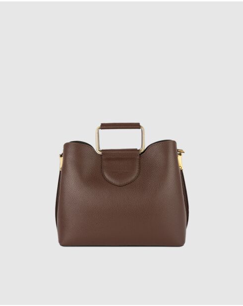 Biana Mokka-Lederhandtasche - 29x25x13,5 cm