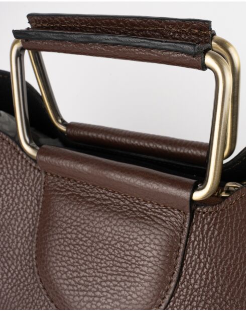Biana Mokka-Lederhandtasche - 29x25x13,5 cm