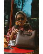Biana Mokka-Lederhandtasche - 29x25x13,5 cm