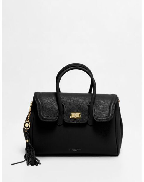 Sac à main en cuir Bagatelle noir - 31x23x9cm