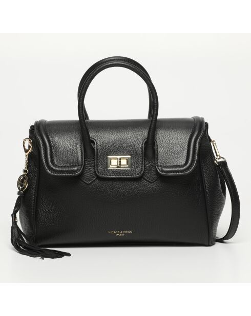 Sac à main en cuir Bagatelle noir - 31x23x9cm