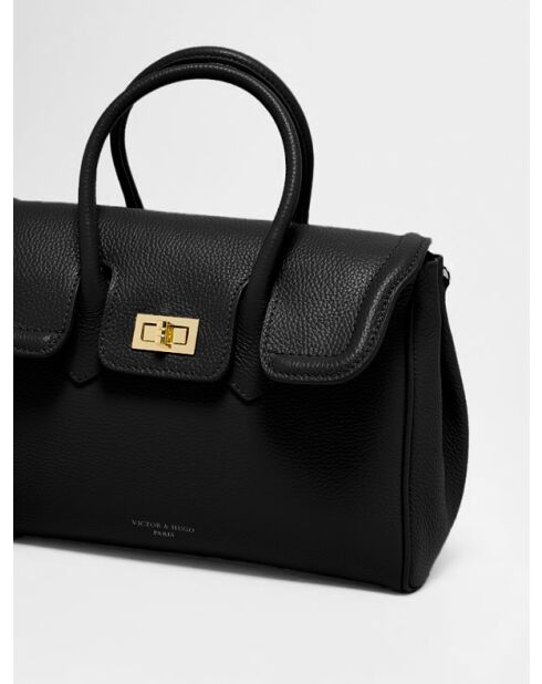 Sac à main en cuir Bagatelle noir - 31x23x9cm
