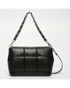 Mini Alaba Schultertasche aus schwarzem Leder - 30x19x10cm