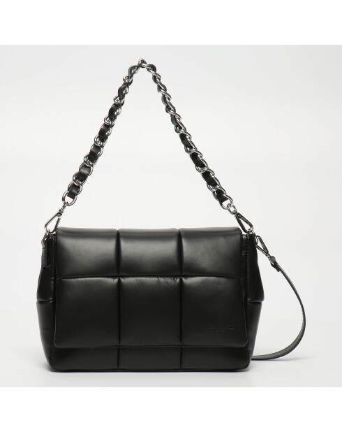 Mini Alaba Schultertasche aus schwarzem Leder - 30x19x10cm