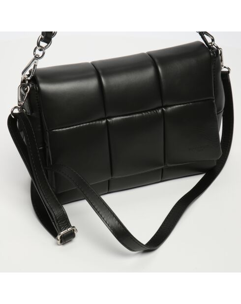 Mini Alaba Schultertasche aus schwarzem Leder - 30x19x10cm