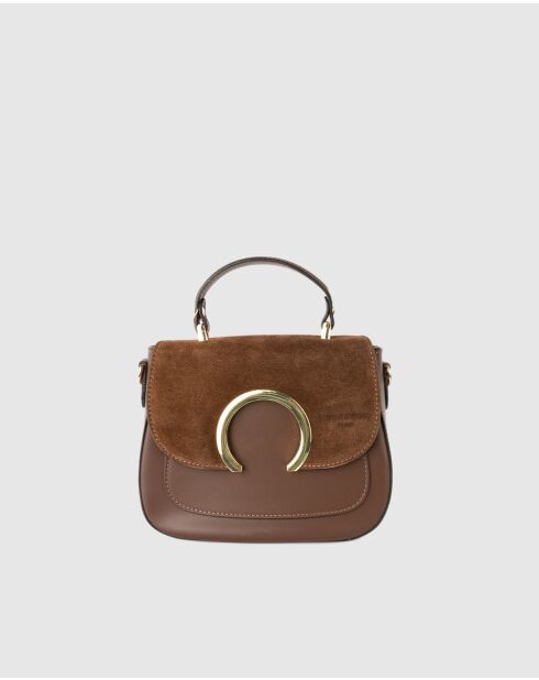 Mina Handtasche aus Mokka-Leder - 24x19x10,5 cm