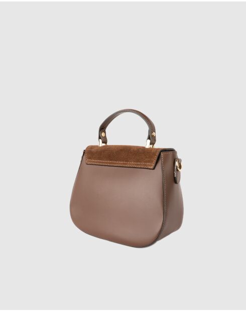 Mina Handtasche aus Mokka-Leder - 24x19x10,5 cm