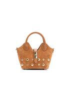 Josie camel leren schoudertas - 25x12x11cm