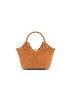Josie camel leren schoudertas - 25x12x11cm