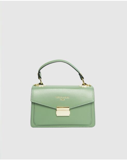 Borsa a tracolla Leah in pelle verde menta - 18,5x12,5x6cm