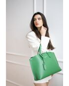 Livel groene leren handtas - 45x12x31CM