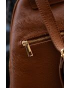 Mochila Sadie de piel camel - 45X25X5cm