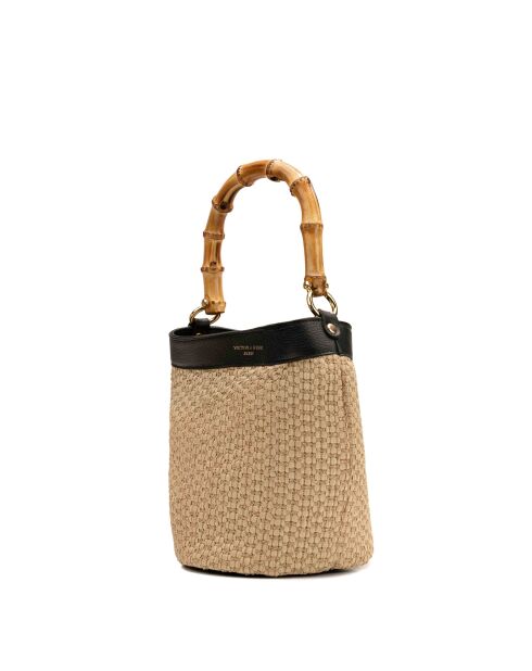 Zwarte leren schoudertas van Talin - 25x24x17,5cm