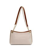 Beige/camel Ava leren schoudertas - 28x17x8cm