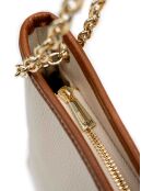 Beige/camel Ava leren schoudertas - 28x17x8cm