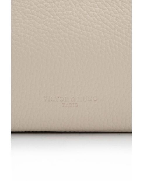 Beige/camel Ava leren schoudertas - 28x17x8cm