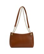 Schultertasche Mia aus Terrakottaleder - 28x17x8cm