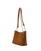 Schultertasche Mia aus Terrakottaleder - 28x17x8cm